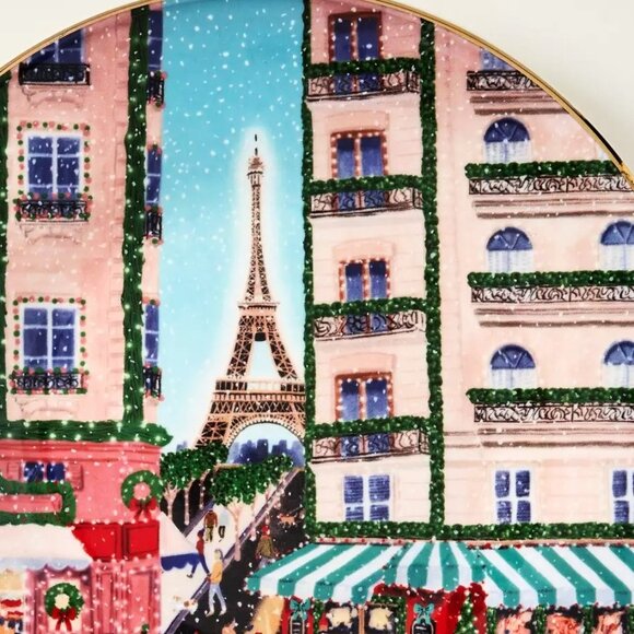Anthropologie Holiday In The City Dessert Plate Paris 2025 Stoneware New 8.25" - Picture 5 of 9